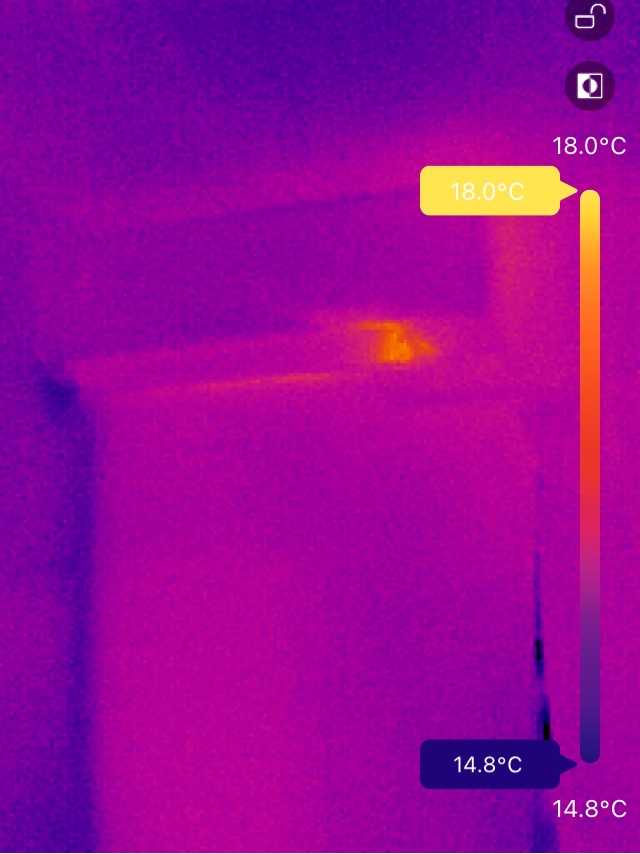 Thermal image of a heatpump showing temperature distribution